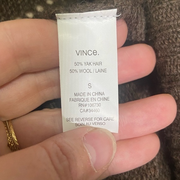 VINCE women's S yak hair/wool drop needle open front cardigan sweater EUC - Picture 7 of 7